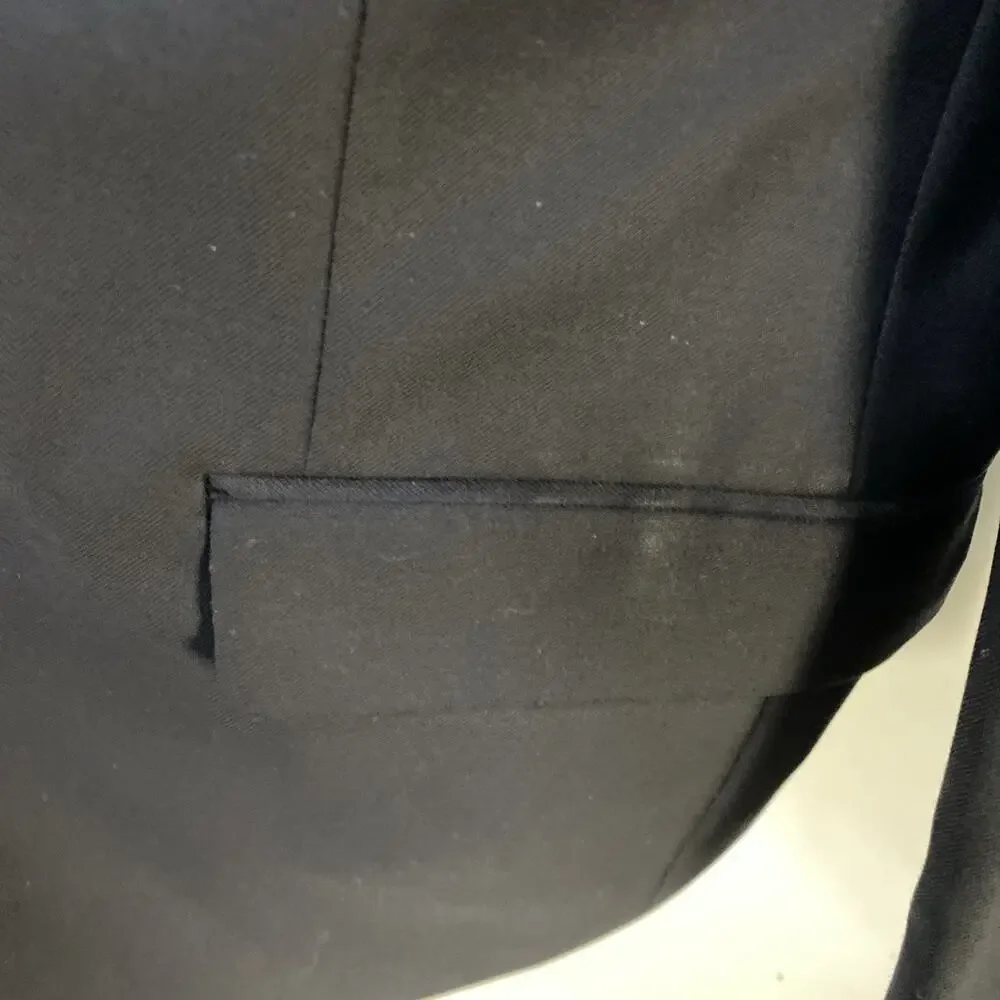 Louis Feraud Mens Suit Jacket Blazer 42 R Black Coat 100% Wool Made in Mex